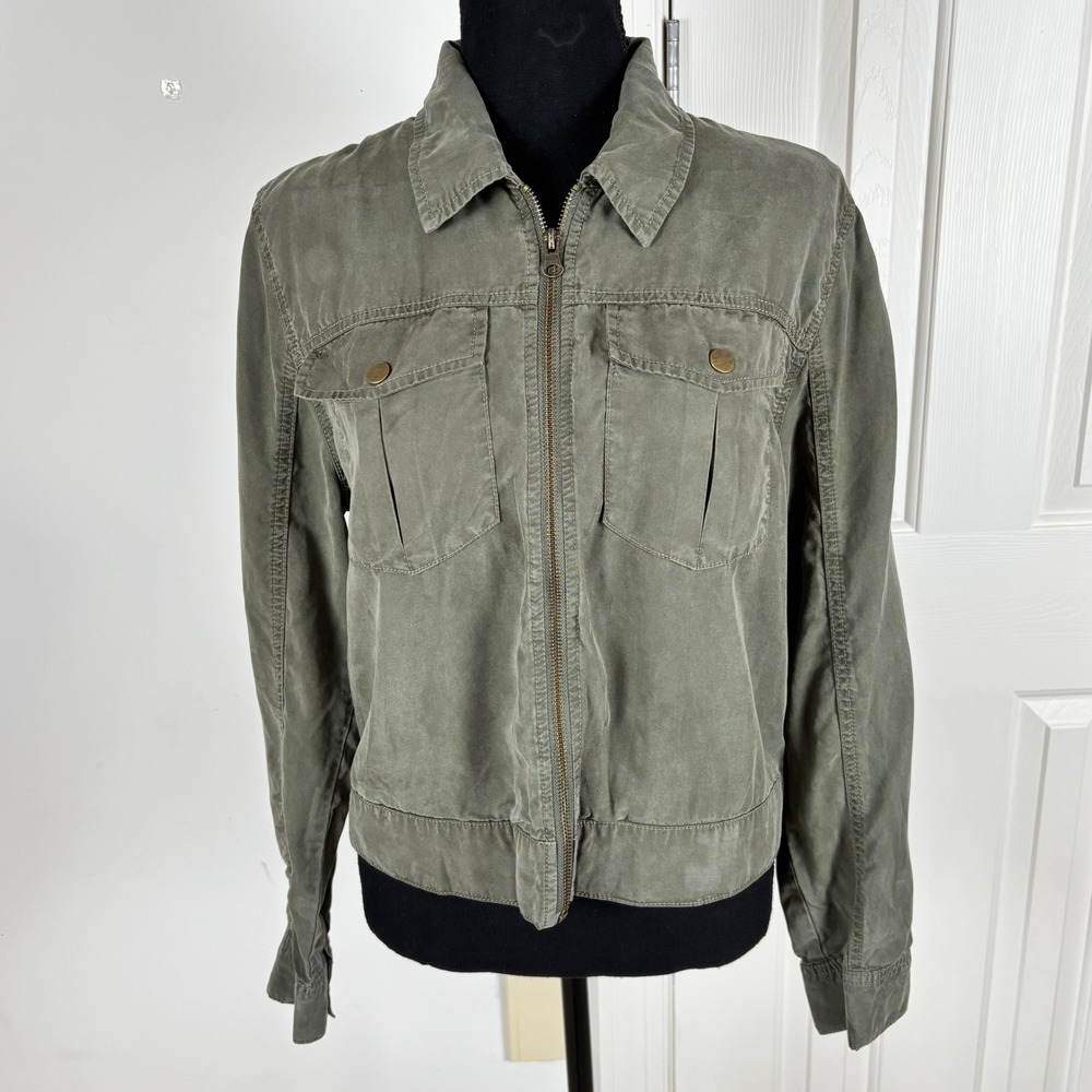 Mossimo Supply Co Womens Olive‎ Green Utility Zip Up Jacket Medium